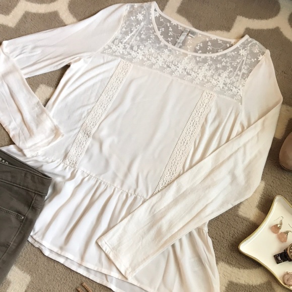 Dainty Sheer Cream Top - Picture 2 of 7